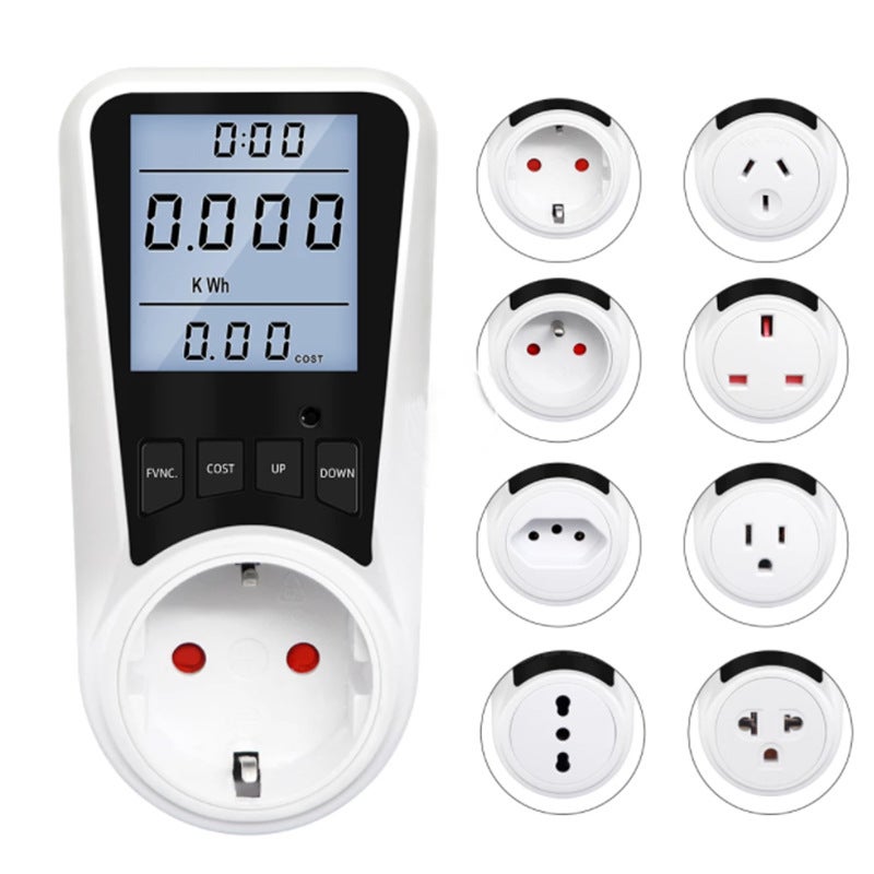 Licznik Elektryczny LCD 3680W - Monitorowanie Zużycia, Wolt, Wat, KWh, Amper w Czasie Rzeczywistym