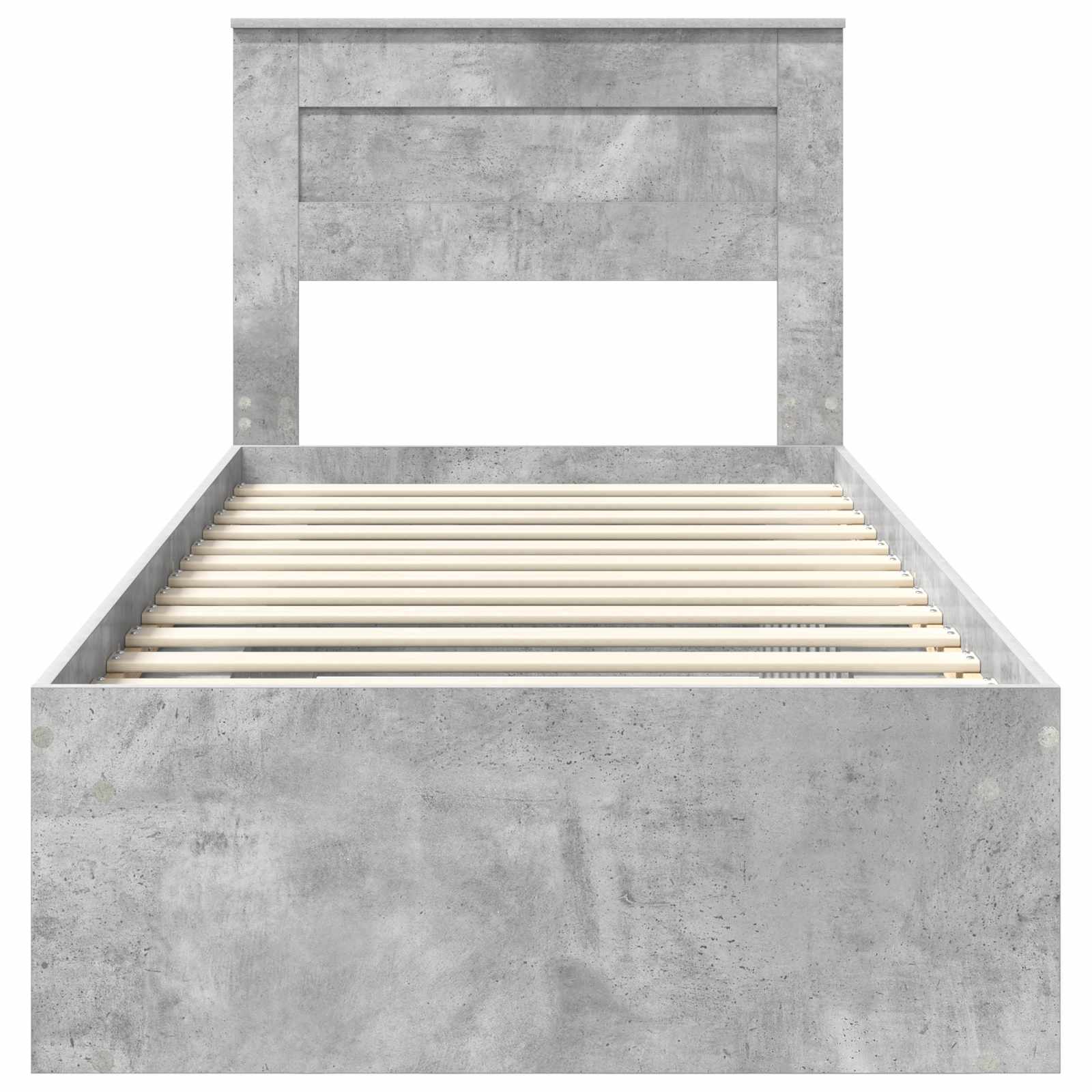 Cadre de lit gris béton 75 x 190 cm, bois de pin massif - 7
