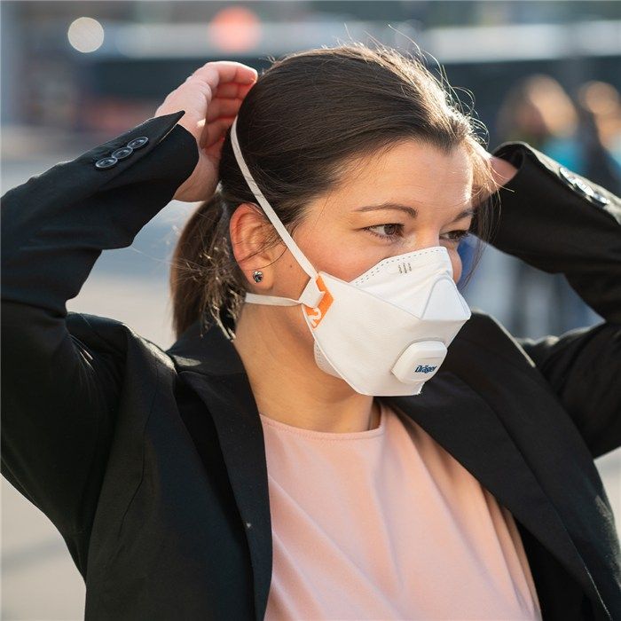 Dräger X-plore 1920 V Masque FFP2 poussière et particules fines, masque de protection avec valve, jetable certifié CE, 10 masques, taille M/L - 7