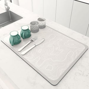 DUJUIKE Tappetino drenante cucina,Tappetino per Scolapiatti Antiscivolo,per Bancone della Cucina, Tappetino per Bere Animali Domestici (Frutta verde, 30 x 40cm