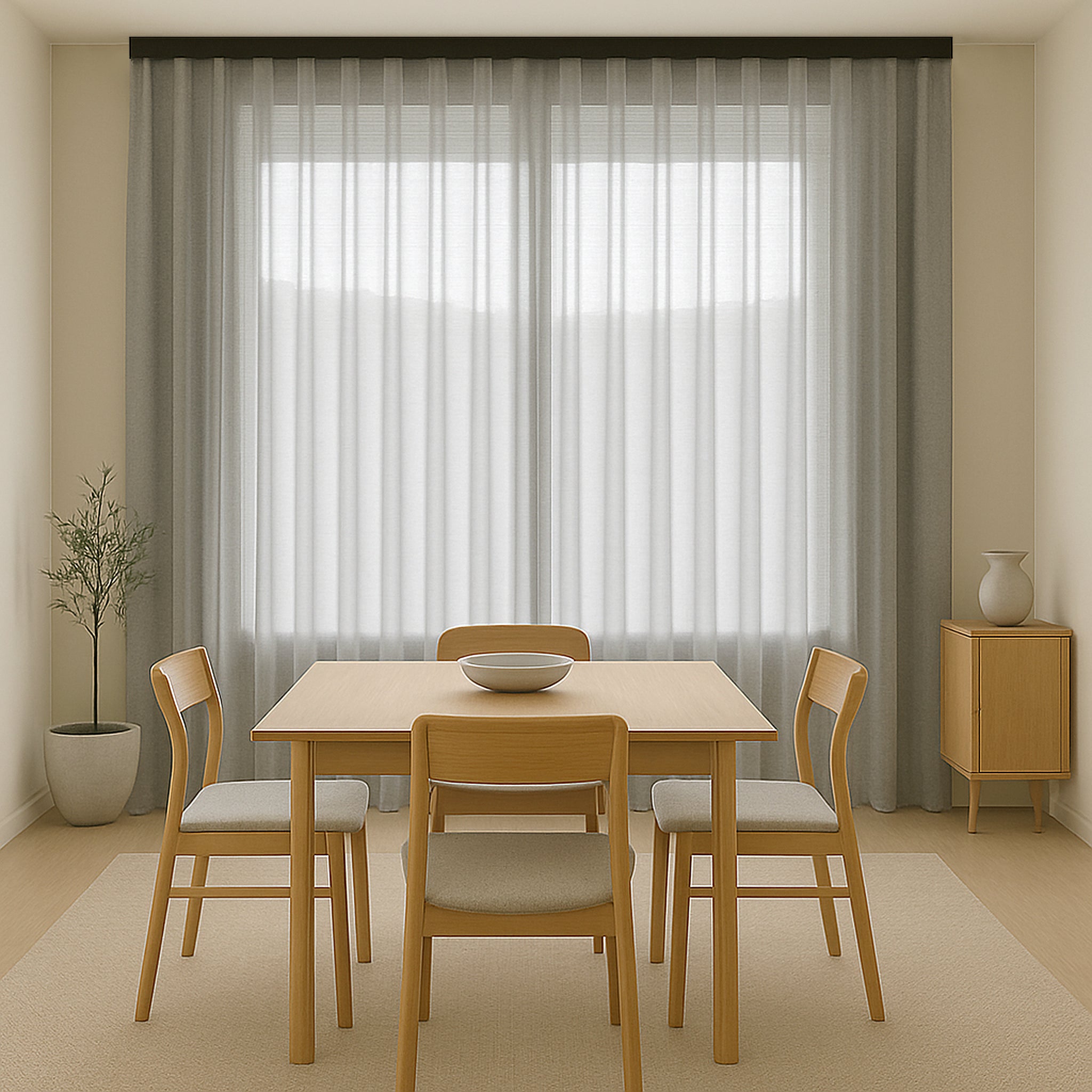 Rieles para Cortinas con Onda Perfecta con Instalación a Techo, Riel de Cortina Flexible y Resistente para Ventanas y Puertas CINTACOR Negro 200cm - 6