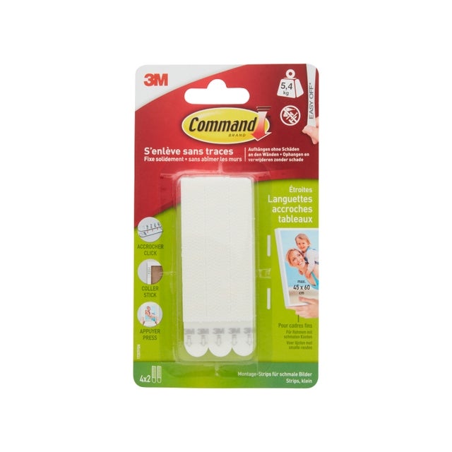 Juego de 8 tiras adhesivas decorativas para marcos finos COMMAND, blanco - 2