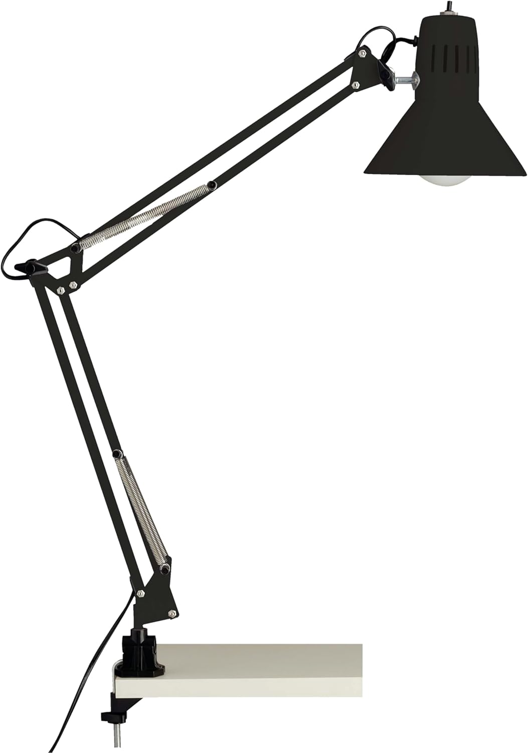 Czarna lampa stołowa wypoczynkowa, metal, 1 x A60, E27, żarówka standardowa 40 W (brak w zestawie), A++