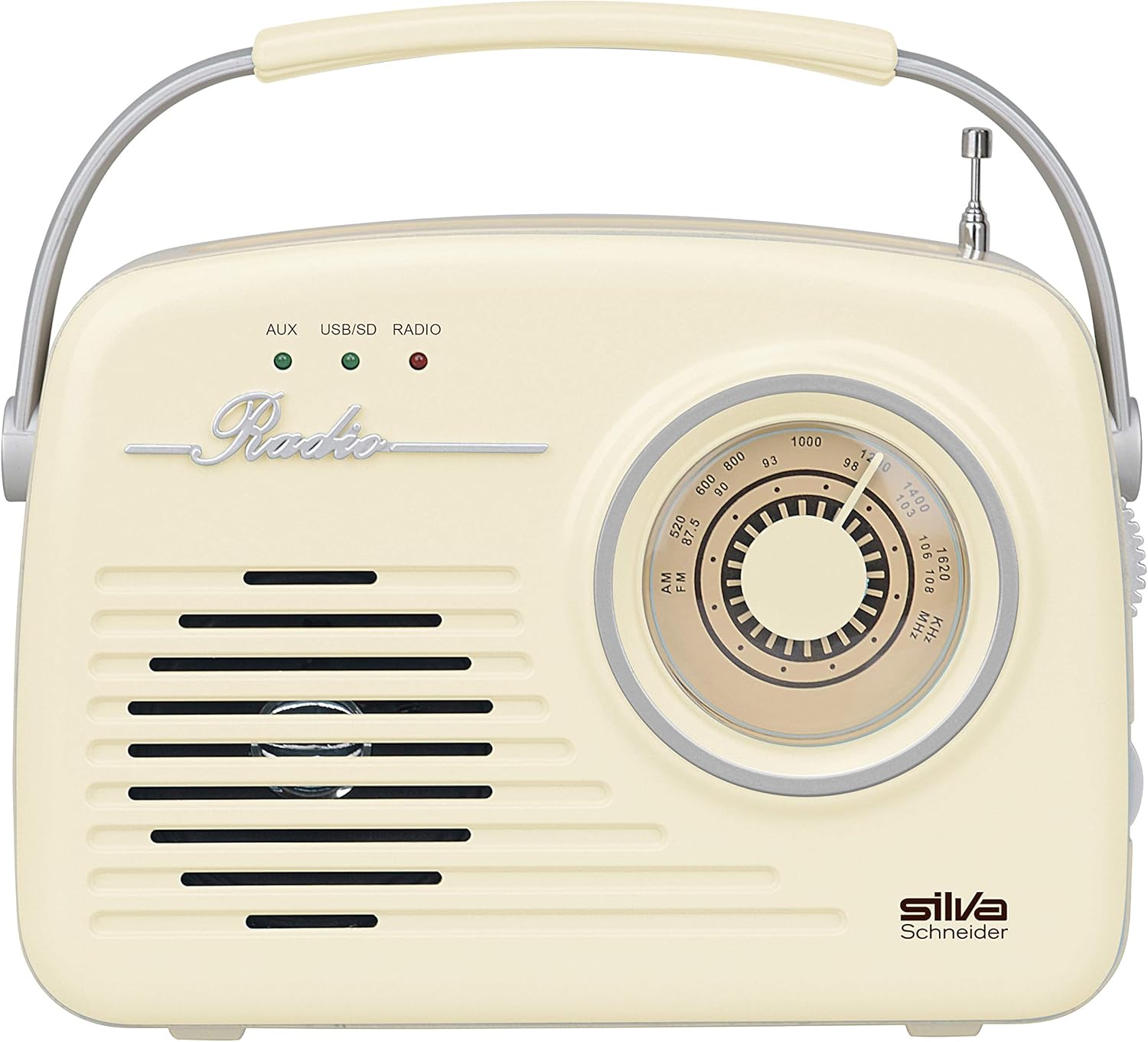 Radioodbiornik bagażnikowy z 1965 r. z beżową baterią