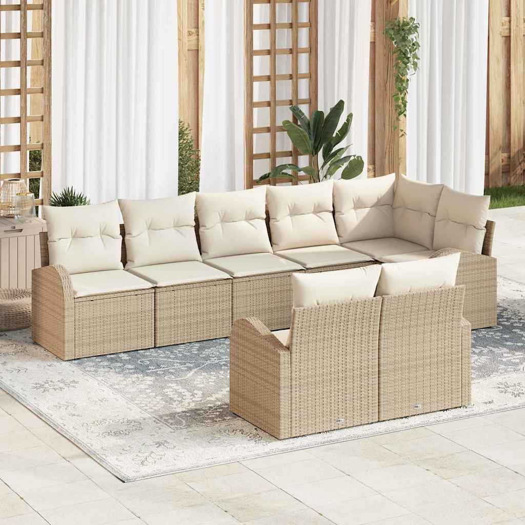 Zestaw Sof na Ogród Beżowy i kremowy 55 x 55 x 37 cm polirattan vidaXL