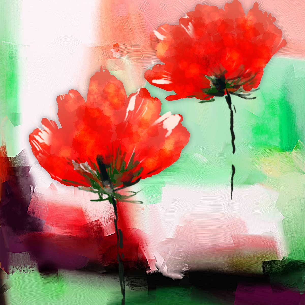 Affiche Déco Coquelicots 50x70 Cm - Art Mural Fleurs Prairie - ARTTOR - Neuf Sous Emballage