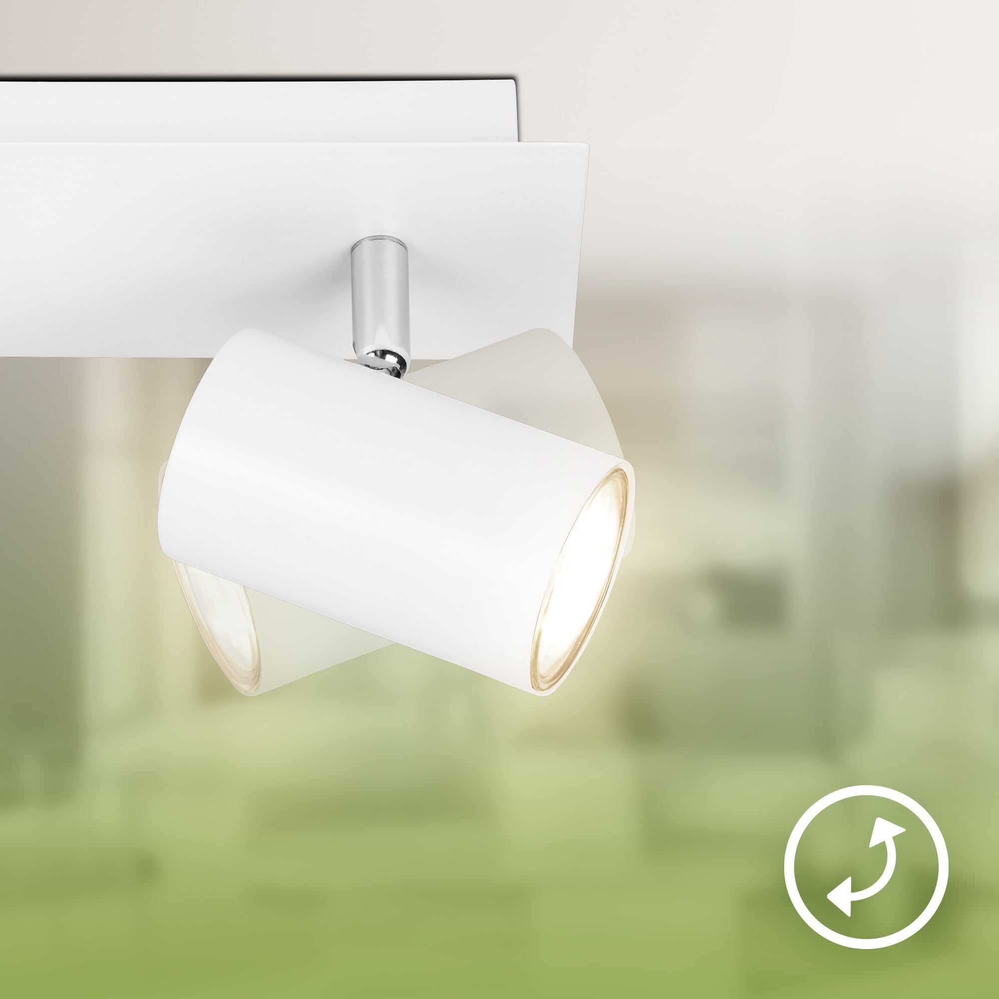 Spot LED 2-flammes - Classe d'efficacité énergétique A - IP20 - 290x80x125mm - Blanc - 3.000K - 2x2W / 450lm - Briloner - 5