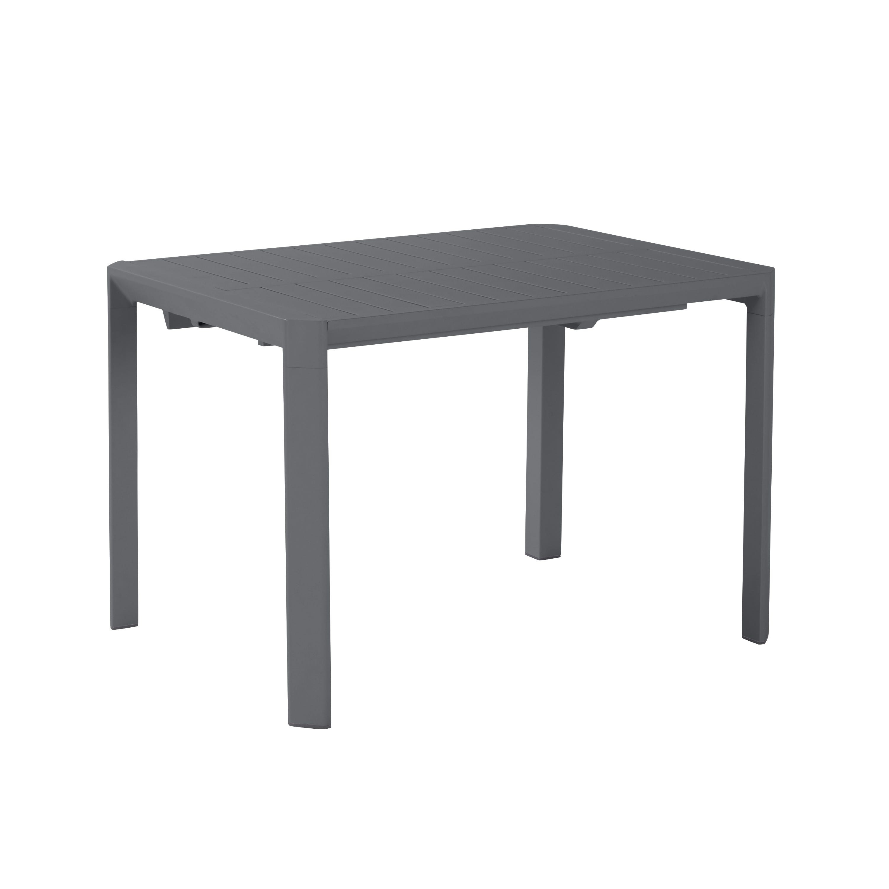 NATERIAL - IDAHO prostokątny stół ogrodowy - Stół rozkładany - 110/162 x 82 x 75 cm - 4 do 6 osób - Aluminium - Antracyt - Stół jadalny do użytku na