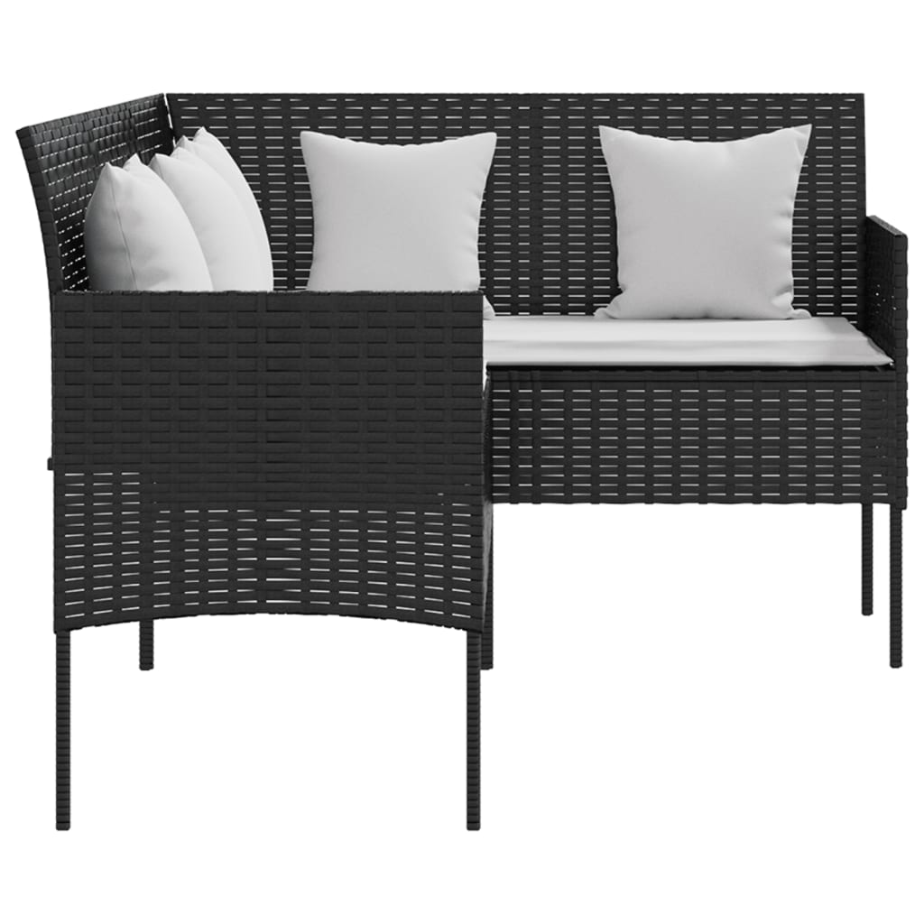 Maison Exclusive - Set Divano a L con Cuscini 5 pz Nero in Polyrattan - 5
