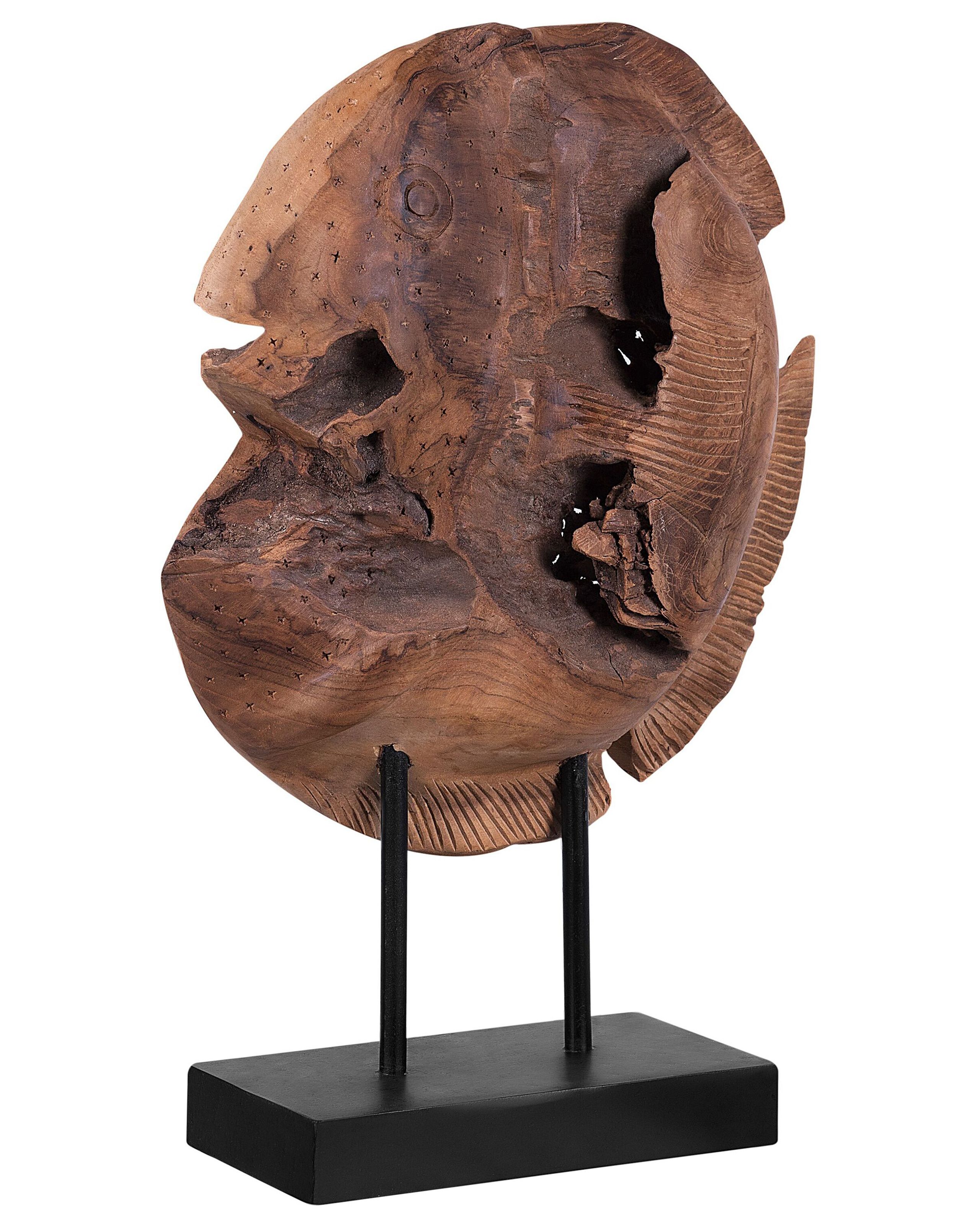 Accessorio decorativo pesce PLAICE FISH Legno Marrone - 5