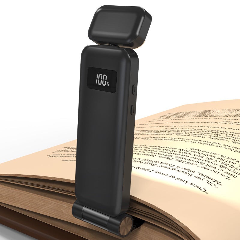 Lampka do czytania z klipsem USB, przenośna lampka nocna, regulowana lampka biurkowa, trzy temperatury barwowe, pięć poziomów jasności, czarna