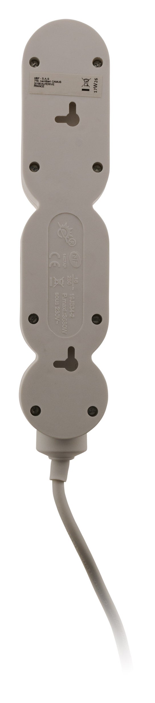 Bloc Home 4 prises 16A 2P+T + parafoudre - Blanc - Zenitech - 6