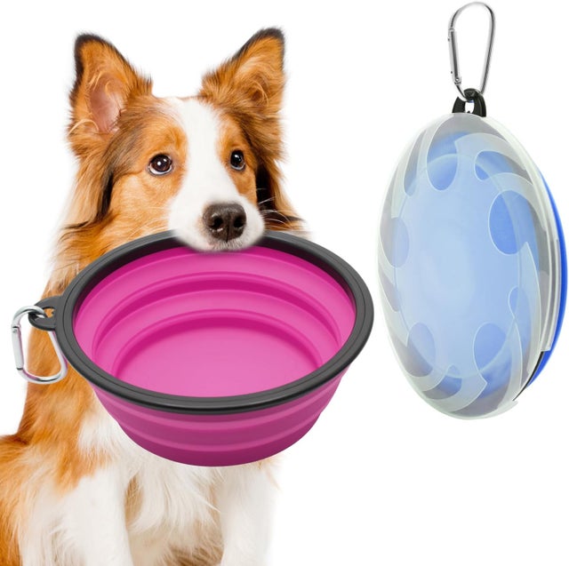 2 peças Grand bol flexível para chiens, 1000 ml Bols flexível para chiens de voyage, bol d'eau portátil
