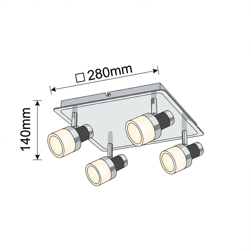 Lampe spot LED 20W 4000K Noir Métal IP44 - 2