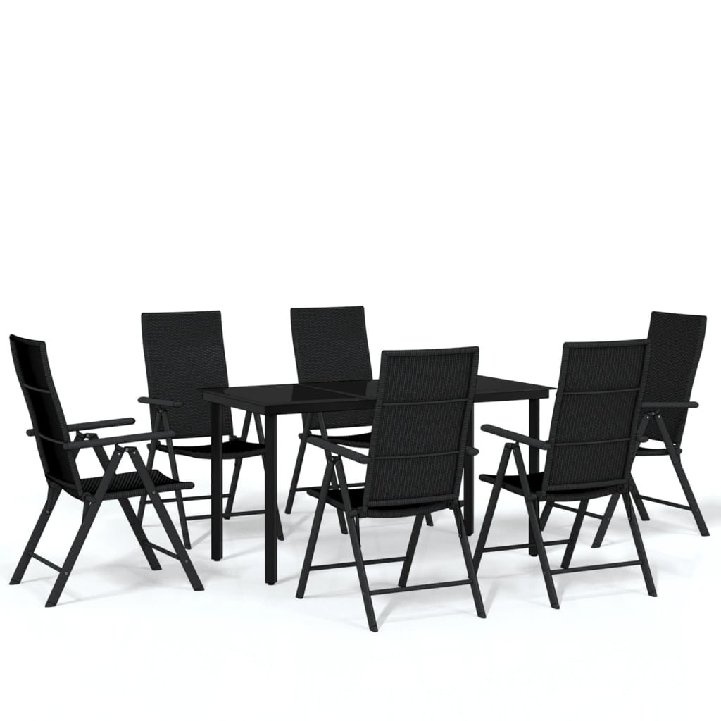 Maison Exclusive - Set da Pranzo da Giardino 7 pz Nero - 2