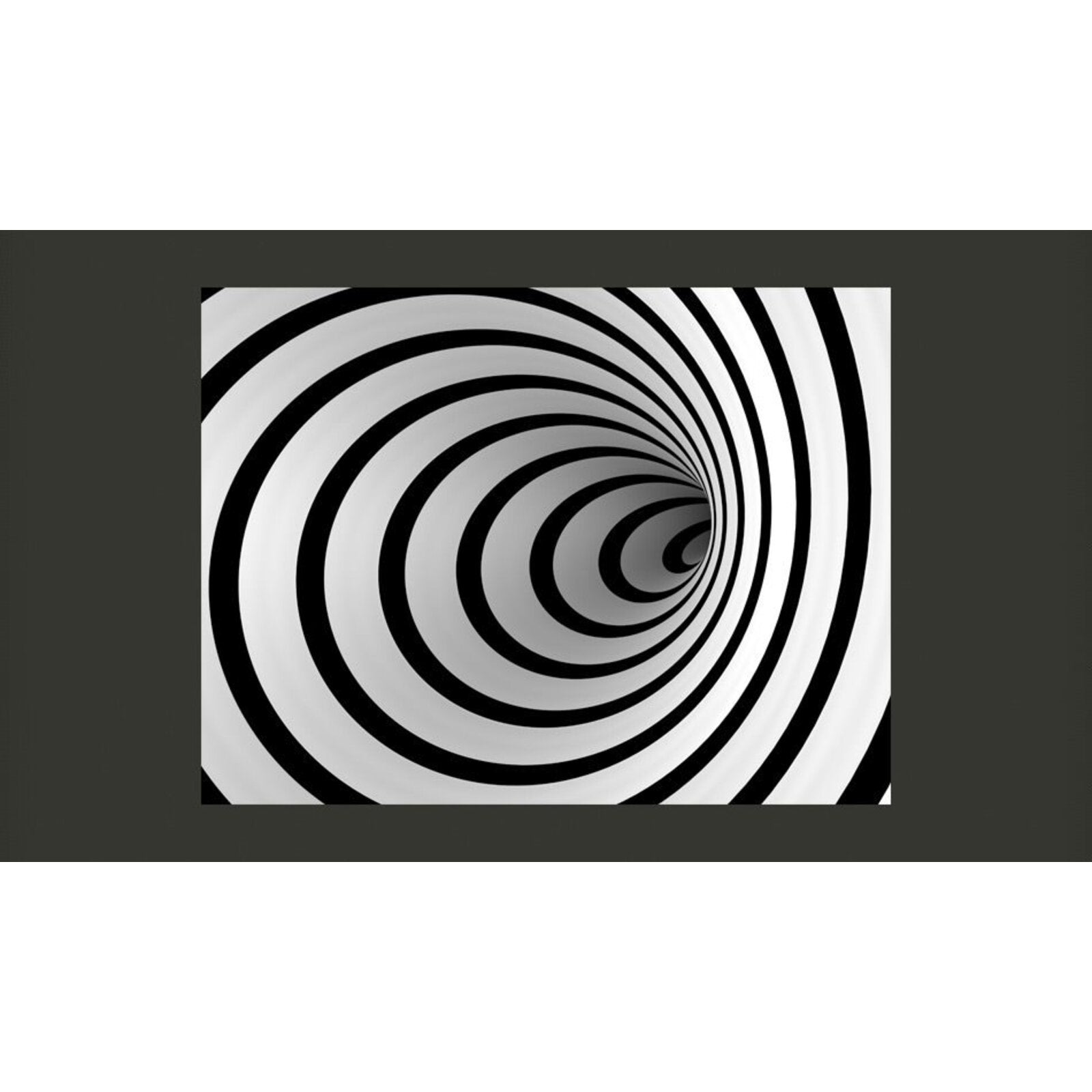 Papier peint tunnel 3d en n&b - 250 x 193 cm - 2