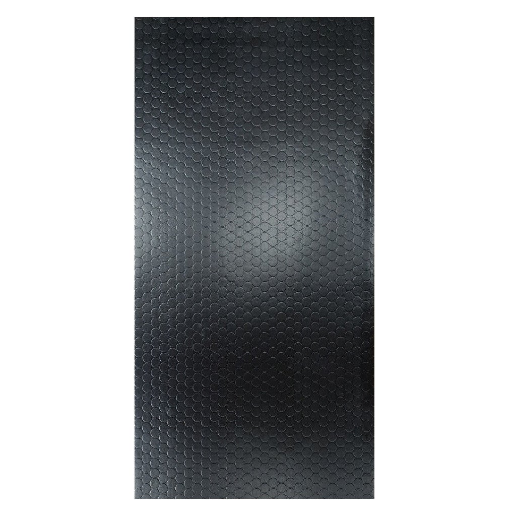 Alfombras Tadi & Imperio 1979  Alfombra De Vinilo Botones, Estilo Industrial Con Círculos, Antideslizante Y Fácil De Limpiar (65X900 Cm) Negra , Leroy Merlin