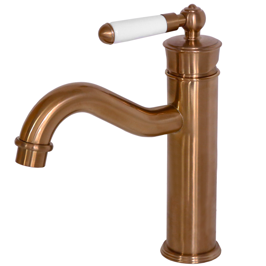 Leeds bateria umywalkowa niskie retro szczotkowany miedź