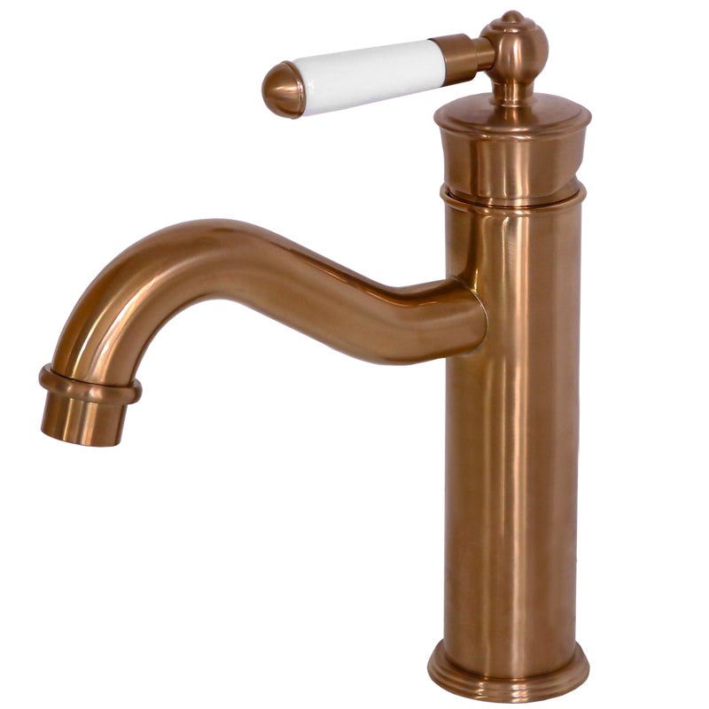 Leeds bateria umywalkowa niskie retro szczotkowany miedź