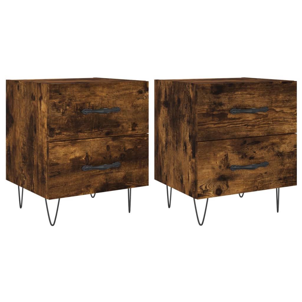 Maison Exclusive - Tables de chevet 2pcs chêne fumé 40x35x47,5cm bois d’ingénierie - 2