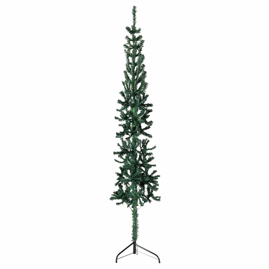 Smukła choinka połówka ze stojakiem, sztuczna, zielona, 180 cm vidaXL