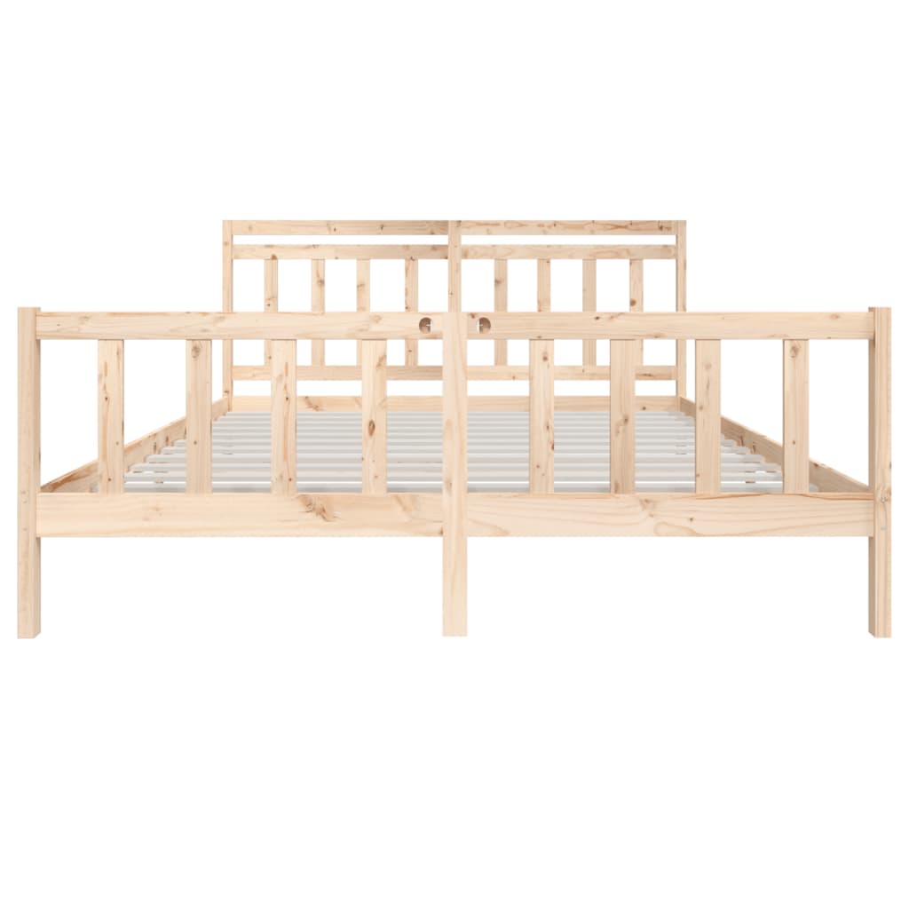 Cadre de lit sans matelas en bois massif - 4