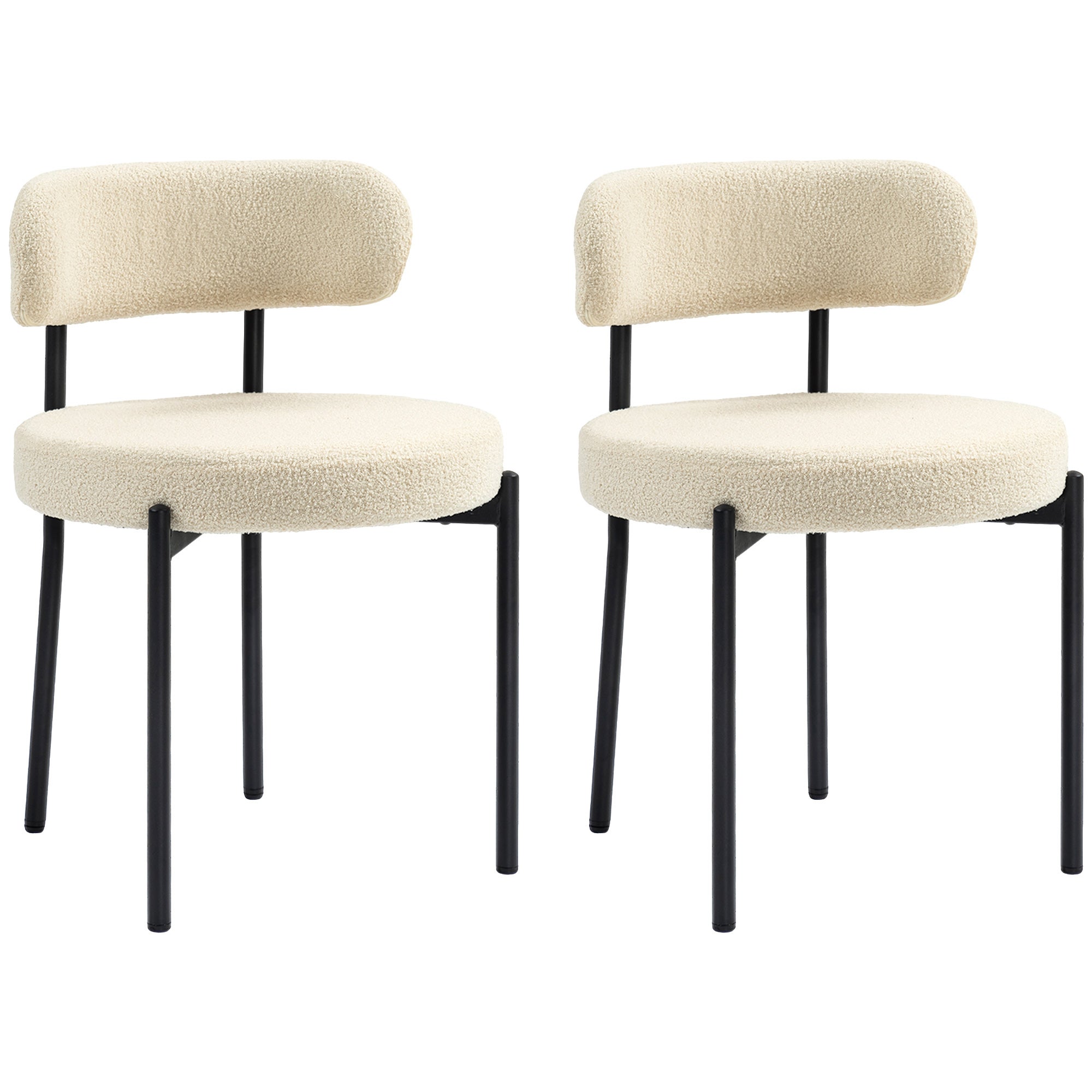 Lot de 2 Chaises de Bar Moderne Rétro en Velours Pieds en Métal avec