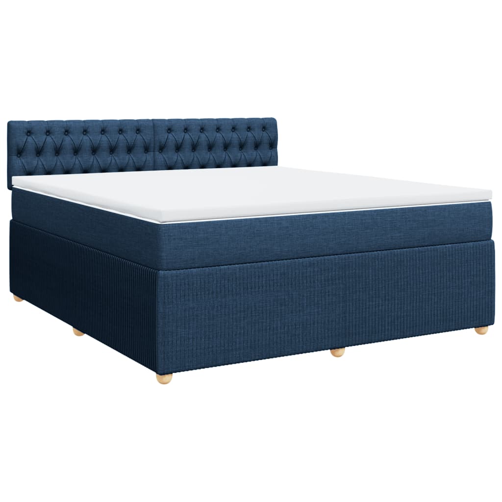 Letto A Molle Con Materasso 80x200 Cm - Giroletto Regolabile, Tessuto Blu - Foto 5