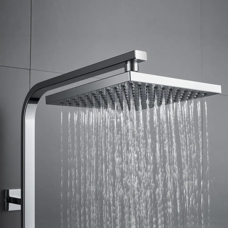 Colonne de douche thermostatique, AURALUM MAX Pomme 200 mm+Douchette 2 jets,Chrome - 7