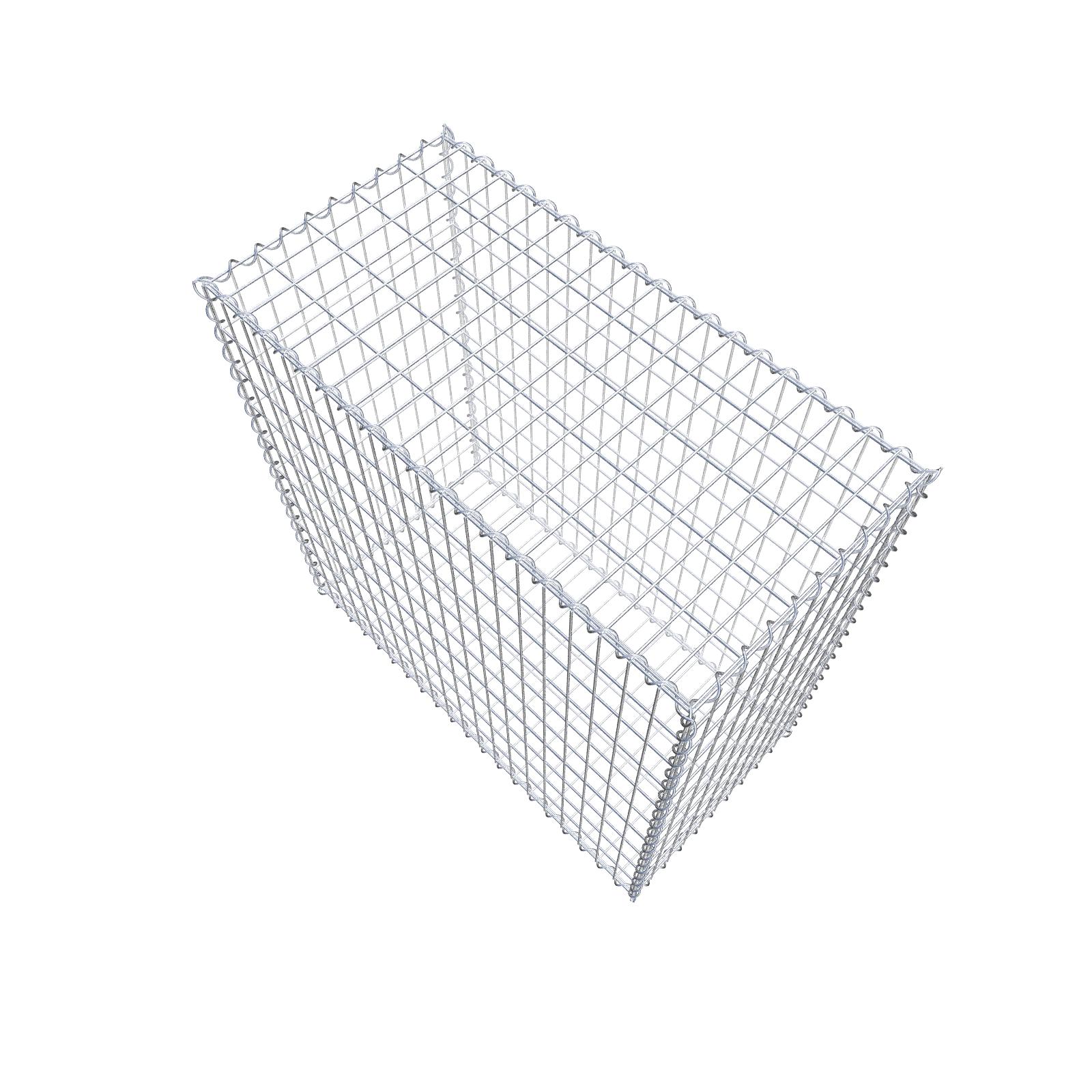 Gavión de acero galvanizado 100x100x50cm (LxAxP), malla 5 x 10cm, Espiral, jaula metálica para muro o jardín - 3