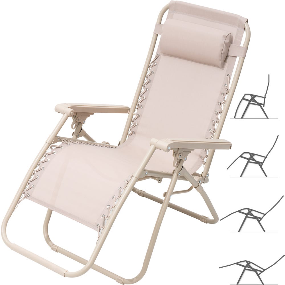 Sedia Zero Gravity Pieghevole in Tessuto Traspirante Sdraio