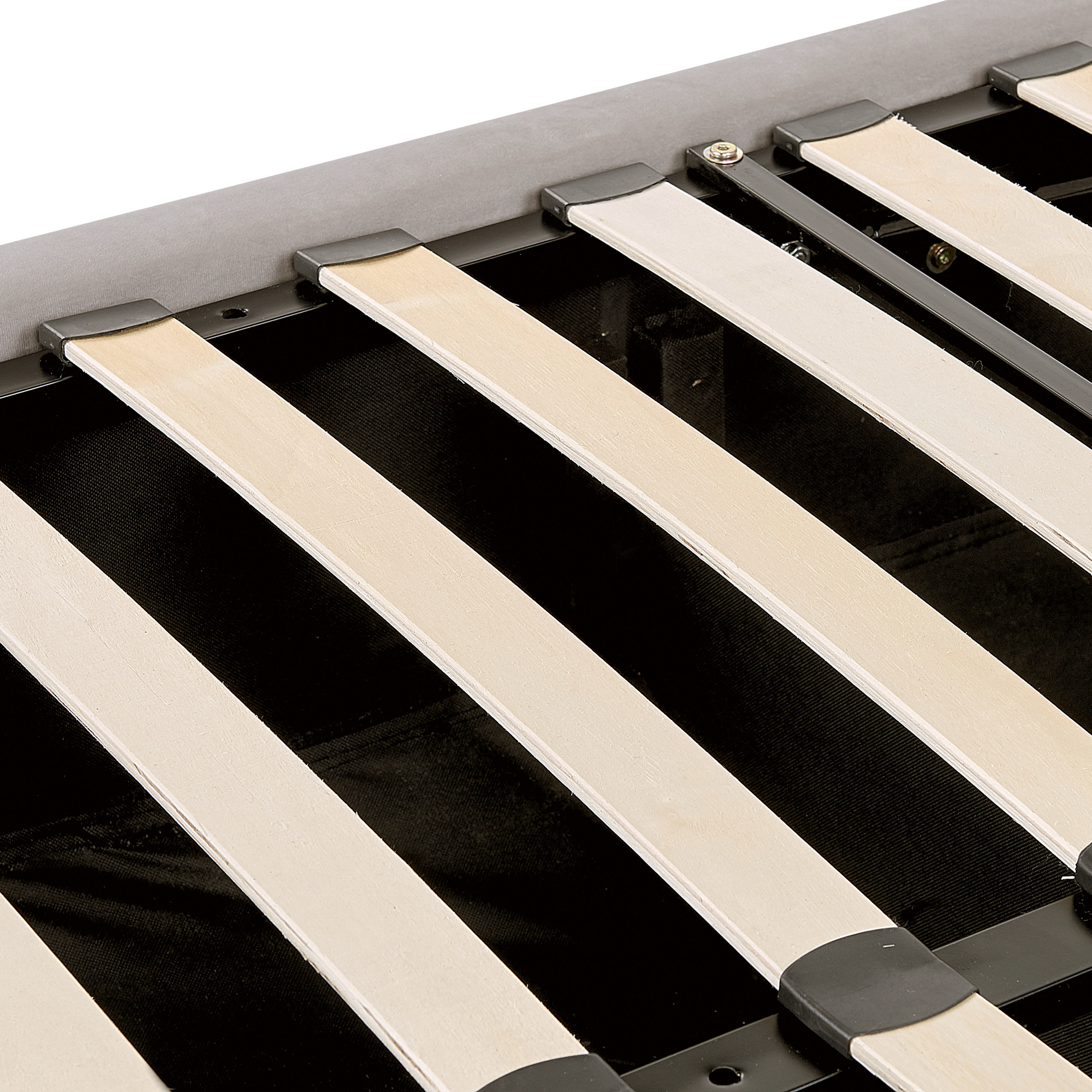 Letto contenitore Velluto LUBBON 160 x 200 cm Grigio chiaro - 7