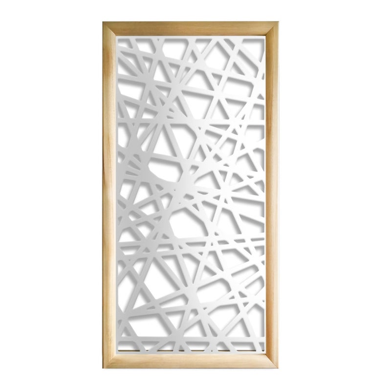 DIAGONAL SMALL - Prostokątne moduły dekoracyjne z drewna i PVC - Rozmiar 47x94 cm - Grubość 47 mm - Kolor wewnętrzny BIAŁY