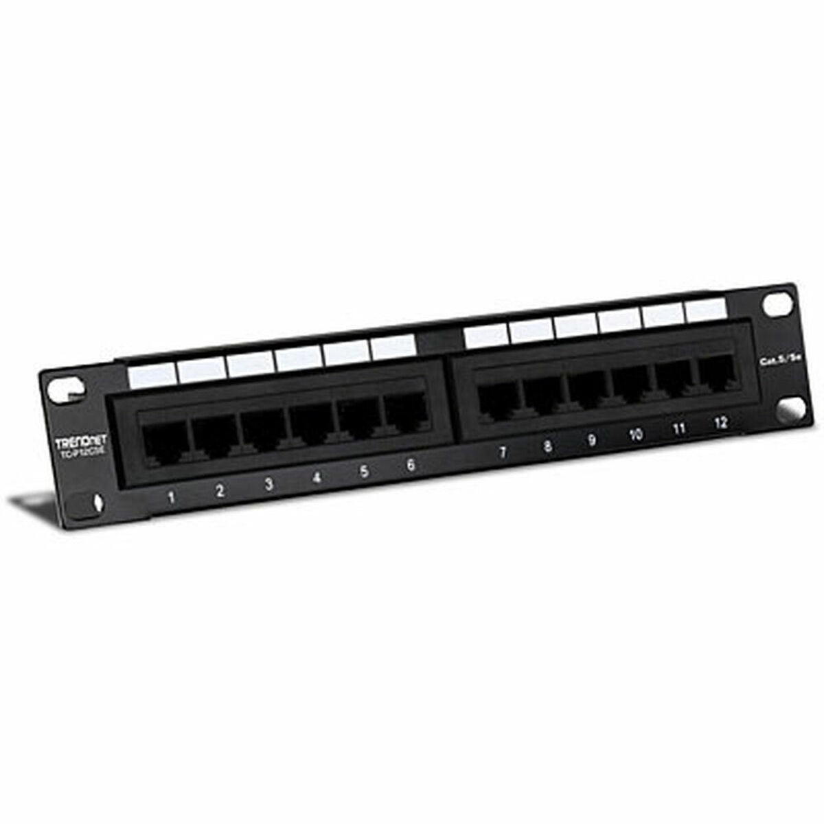 Panneau De Brassage 12 Ports CAT 6 RJ45 Blindé - Compatible 10 Gbps - Pour Réseau Domestique Ou Professionnel - Montage Mural Facile (Noir) - 9