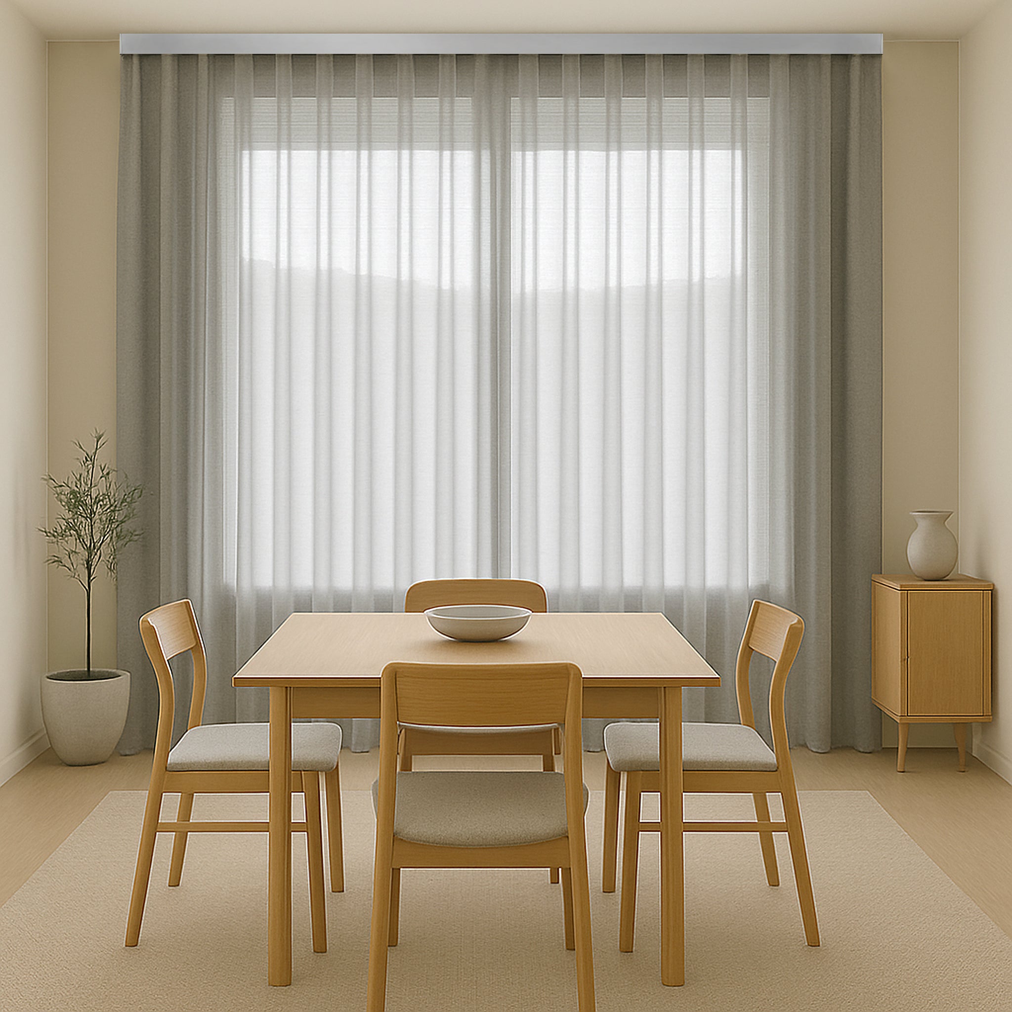 Rieles para Cortinas con Onda Perfecta con Instalación a Techo, Riel de Cortina Flexible y Resistente para Ventanas y Puertas CINTACOR Gris 150cm - 6