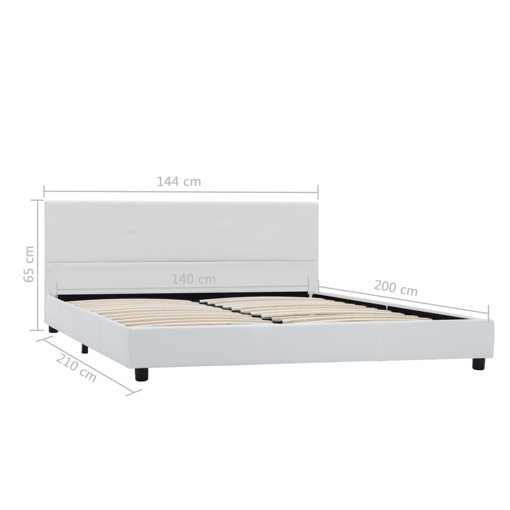 Maison Exclusive - Estrutura de cama 140x200 cm couro artificial branco - 7