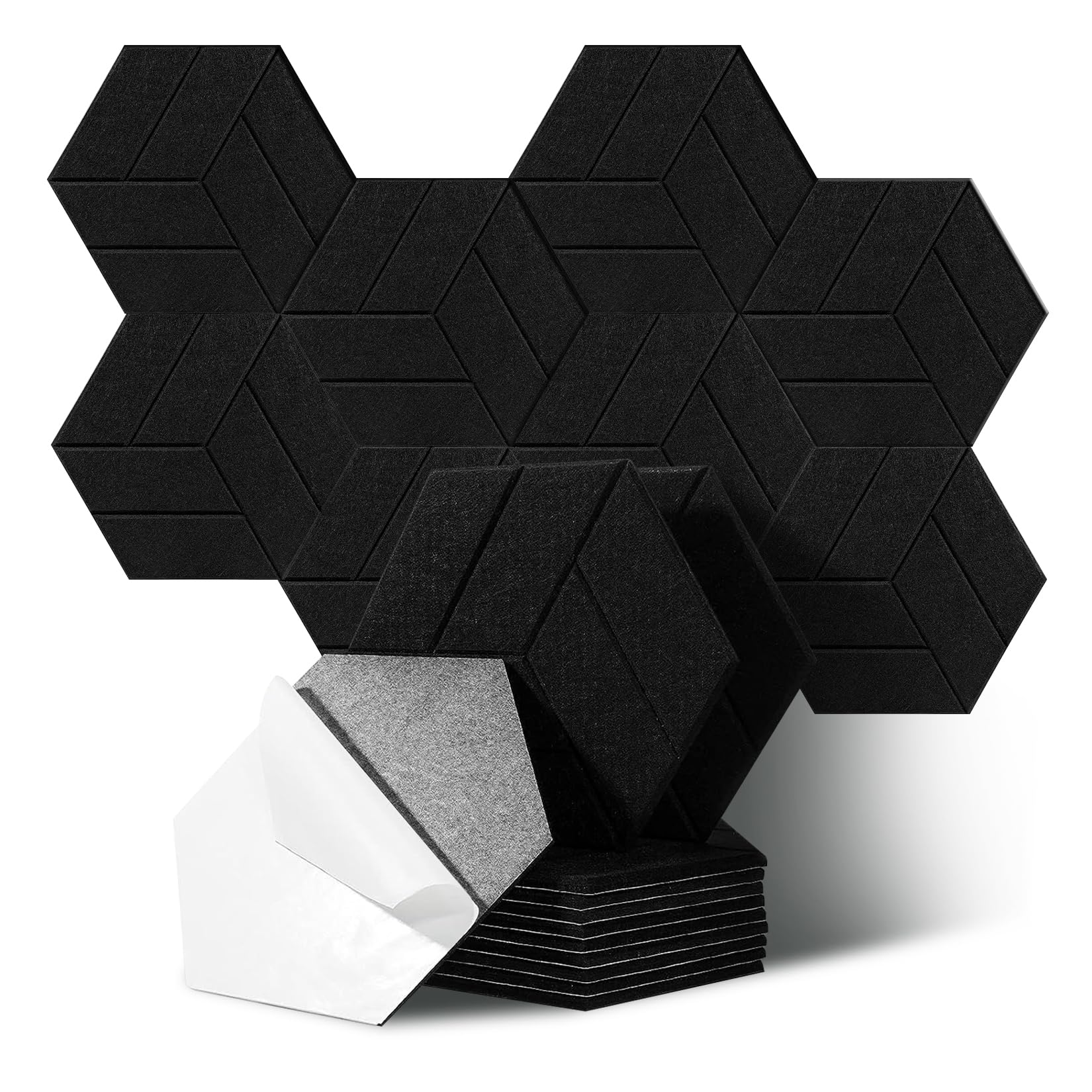 Zestaw Samoprzylepnych Paneli Akustycznych Panele Akustyczne z Poliestru o Wysokiej Gęstości Sześciokątny Panel Dźwiękochłonny Izolacja Akustyczna