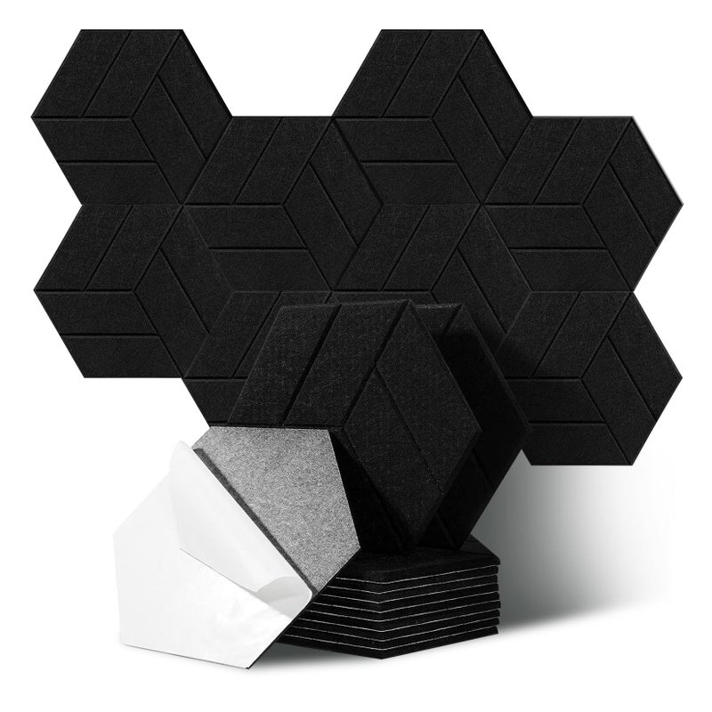 Zestaw Samoprzylepnych Paneli Akustycznych Panele Akustyczne z Poliestru o Wysokiej Gęstości Sześciokątny Panel Dźwiękochłonny Izolacja Akustyczna