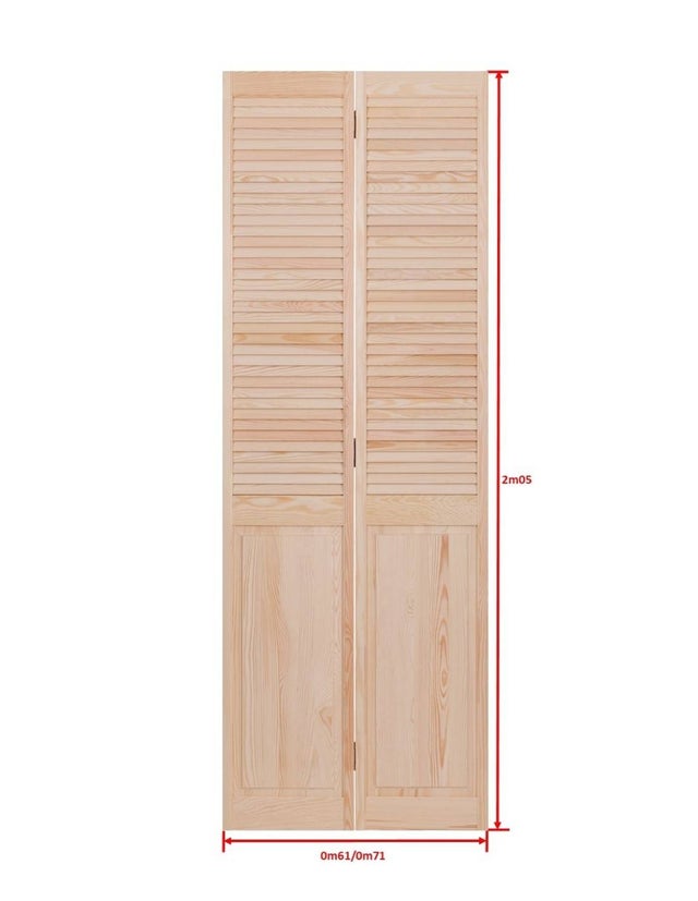 Portes De Placard Demi-persiennées Pliantes 71 Cm