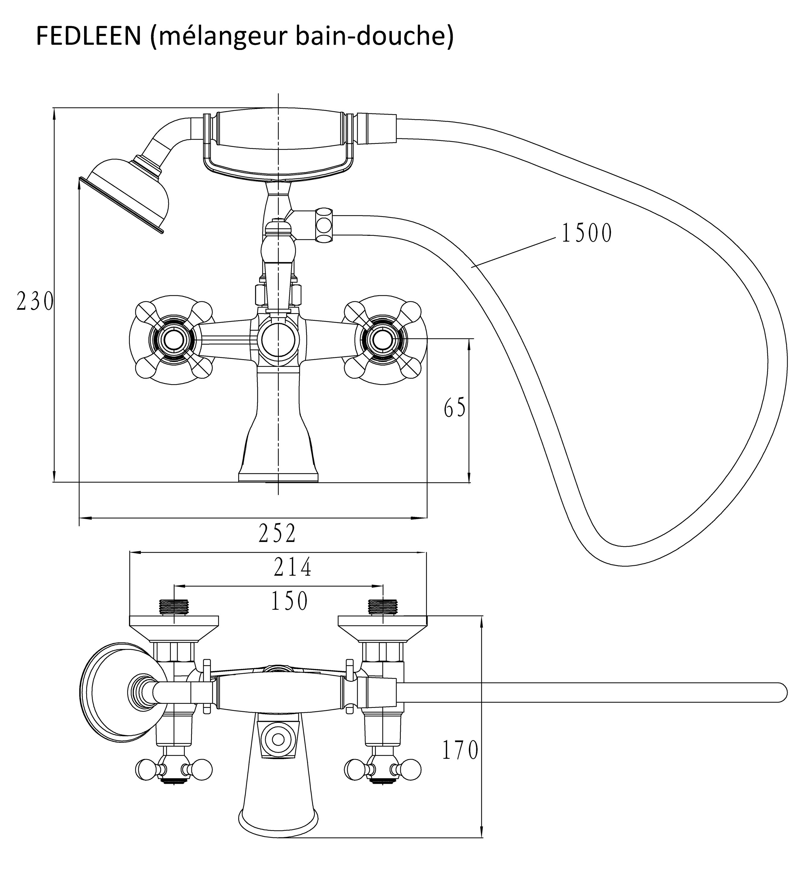 Mélangeur de Baignoire Rétro Chromé FEDLEEN by Eurosanit - 4