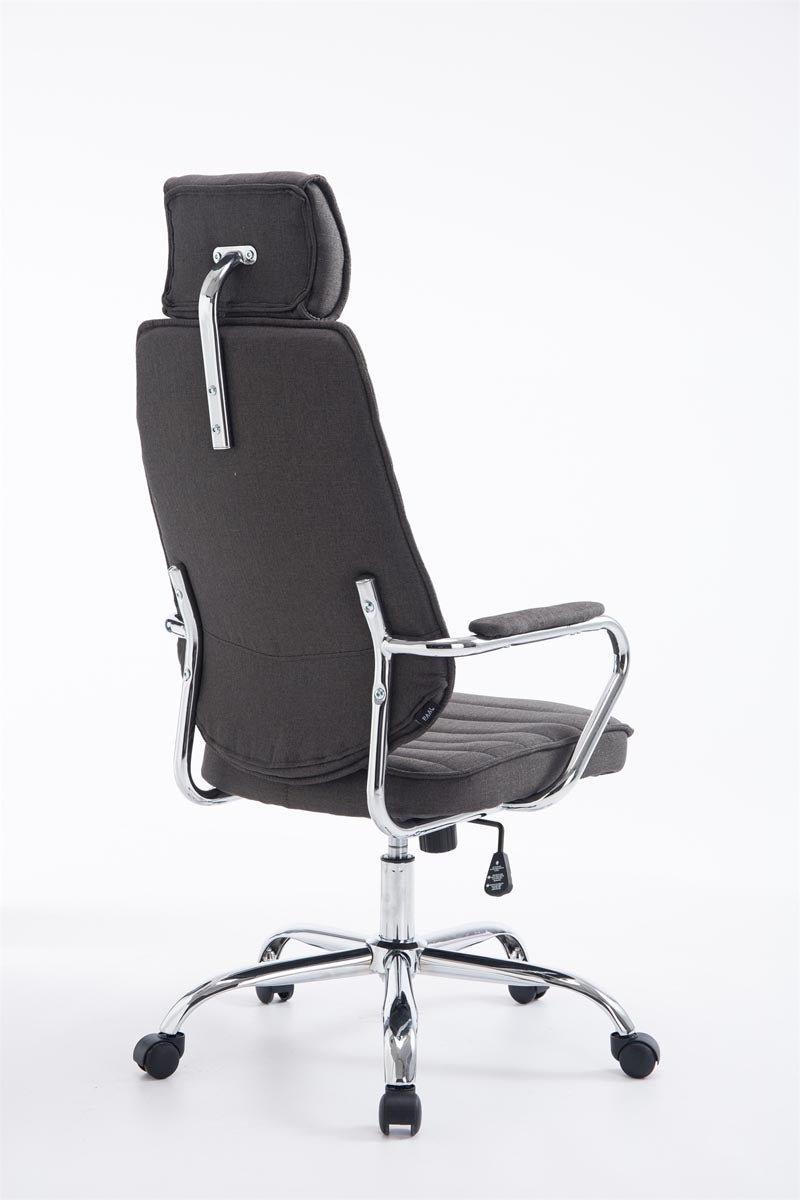 Chaise de bureau tissu Rako gris foncé - 4