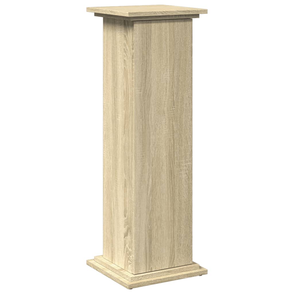 Piédestal Avec Rangement 3 Niveaux Gris Béton - 90 X 31 X 30 Cm, En Bois D'Ingénierie, Pour Plantes Ou Déco