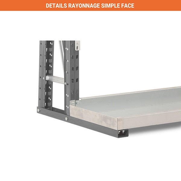 Rayonnage vertical 1 cotés - Élément suivant - 2500x1800x600mm - Utilisable uniquement avec un module de départ - RAYOVERT/1C/1534/S - 5