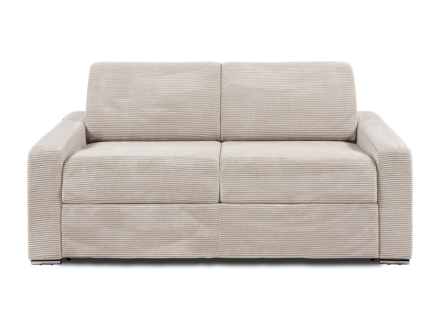 Kanapa 3-osobowa rozkładana typu express z beżowego sztruksu - Miejsce do spania 140 cm - Materac 18 cm - CALITO