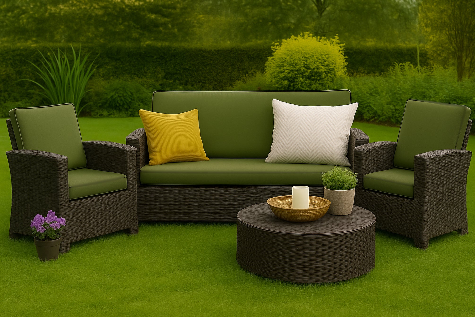 Coussins de canapé meubles de jardin en résine tressée Vert, Coussins balançoire d'extérieur 100x50x50cm Coussin pour banquette 2 places-Slim - 4