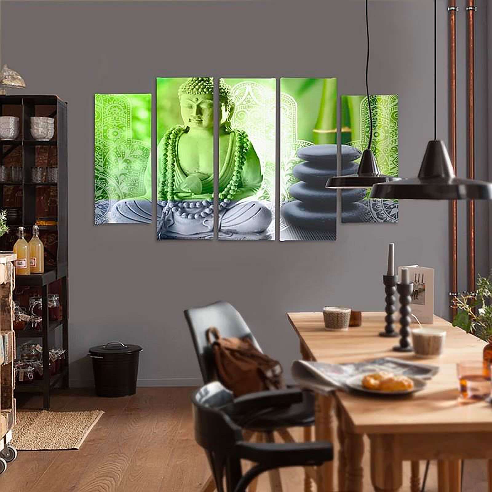 Tableau bouddha et pierres - 150 x 100 cm - 5