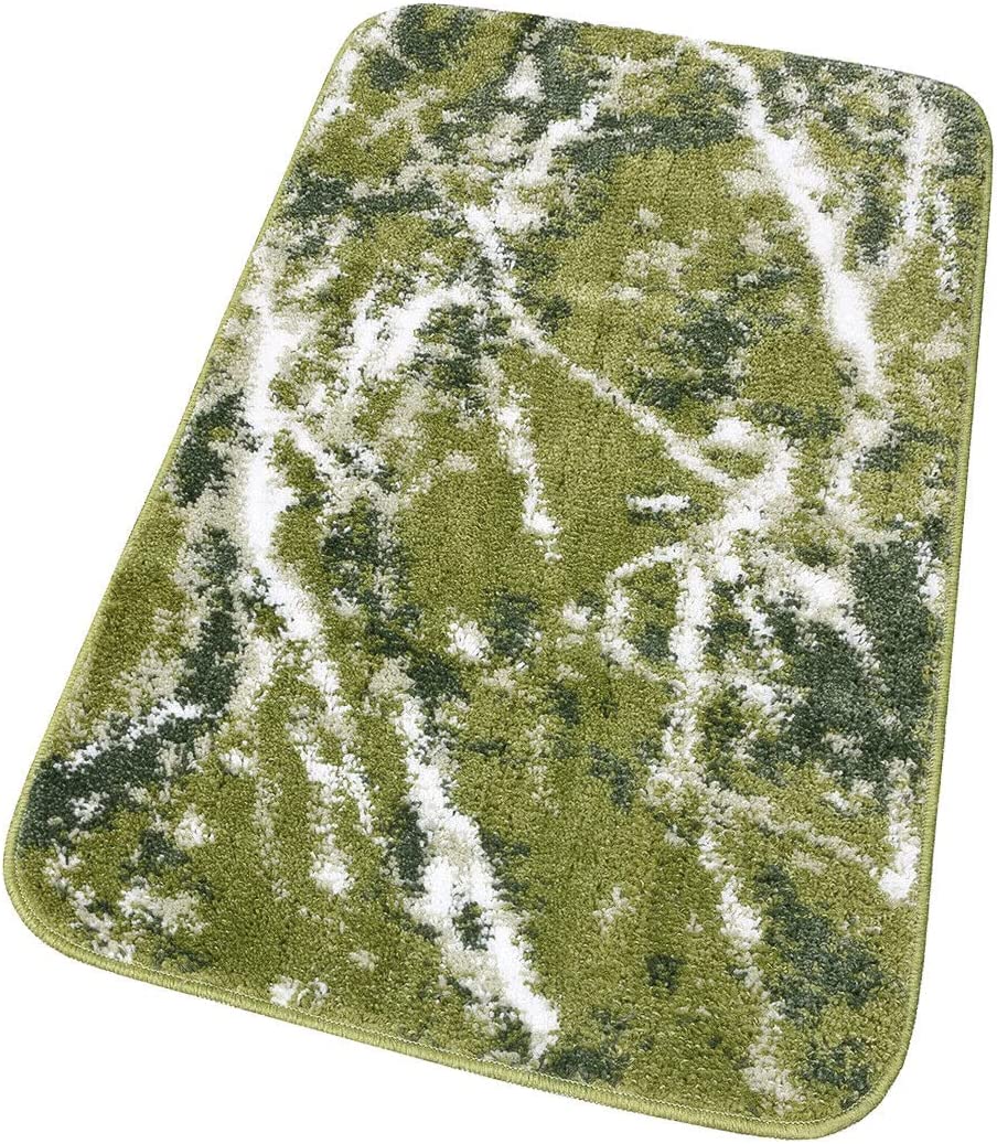 Alfombra de baño 60x120 cm pie de cama moderna suave antideslizante absorbente effette marbre verde
