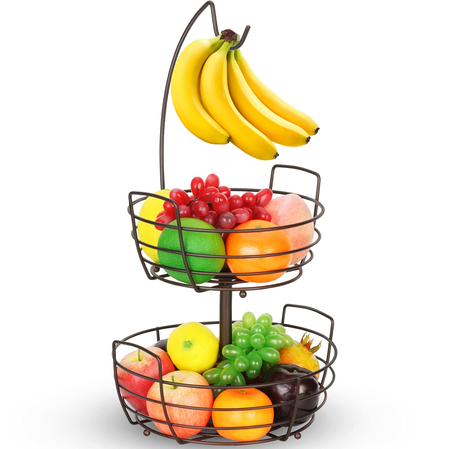 Panier À Fruits – Robuste À 2 Étages En Acier Au Carbone | Rangement