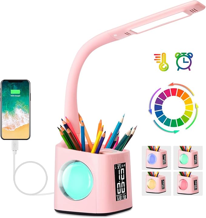 Lampe Horloge De Bureau Conforama – LED – USB – Intensité Réglable