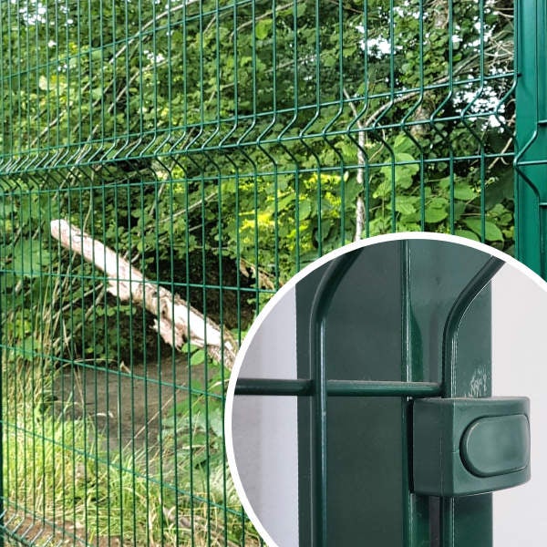 Poteau carré à platine acier galvanisé vert 1,23m - 2